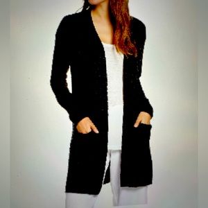 Barefoot Dreams Cozy Chic Lite Long Black Cardigan Size Med. Soft Comfy Cardigan